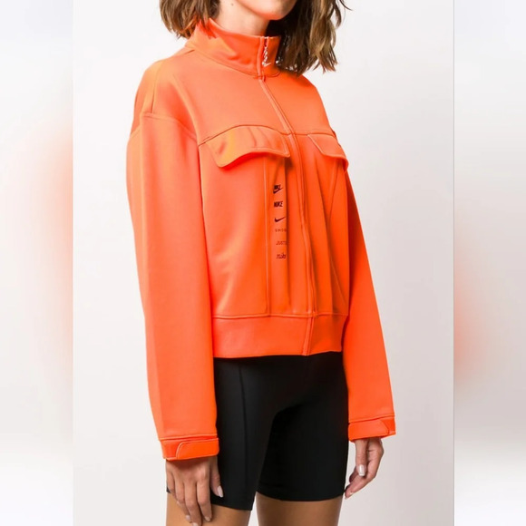 Nike Neon Orange Polyknit Swoosh Jacket Size Large - Picture 10 of 11